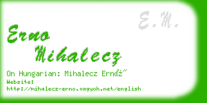 erno mihalecz business card